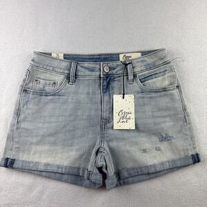 Stitch Fix Cosmic Blue Love Denim Cuffed Jean Shorts Women's Size 26‎